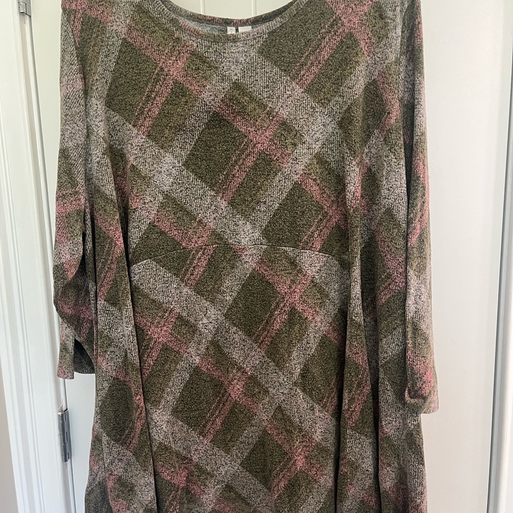 Plaid Long Sleeve Dress / Tunic